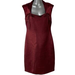 Vintage R&M Richards Dress Burgundy Cap Sleeve Tiered Formal Women's Size 6
